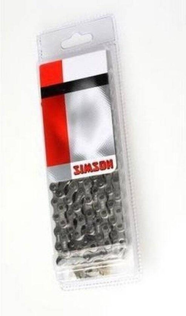 Simson Sterke fietsketting - 112 schakels - Geschikt voor stadsfietsen - 1/2 x 1/8 maat