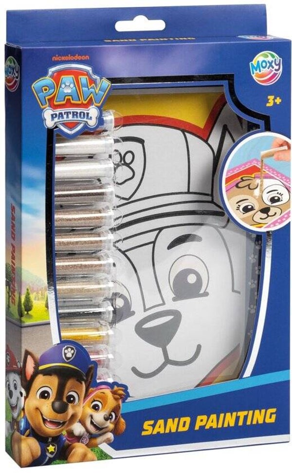 PAW Patrol Knutselset zand schilderen sand painting - met Chase, Skye en Marshall - Moxy creatief speelgoed junior jongens en meisjes vanaf 3 jaar - 16 delig