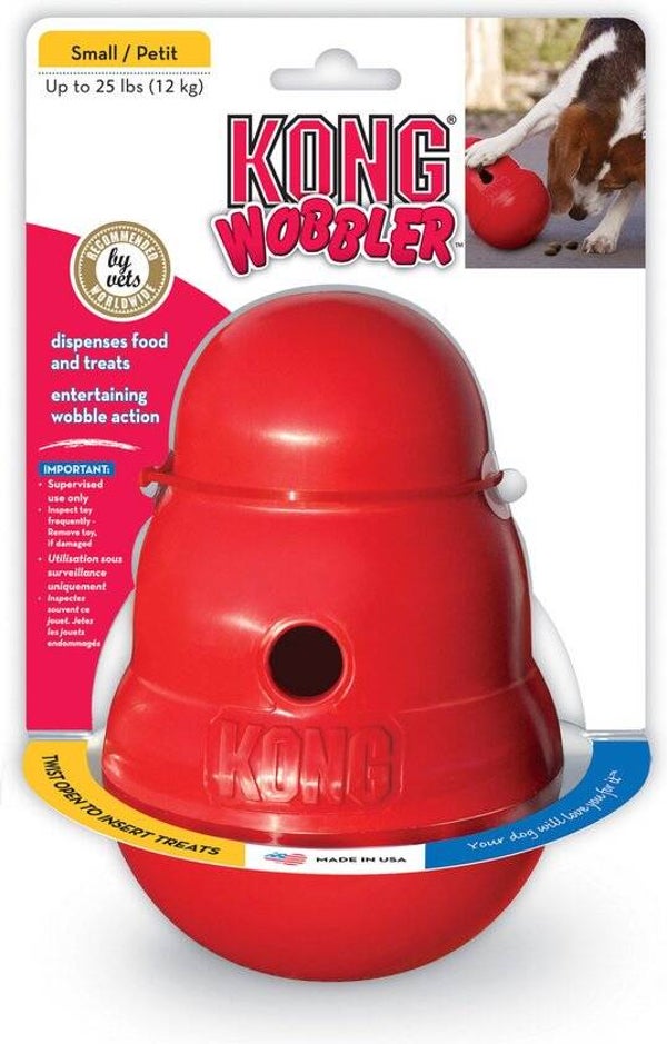 Kong Snack Dispenser Wobbler - Speelgoed Hond - maat S - 15 cm - Rood