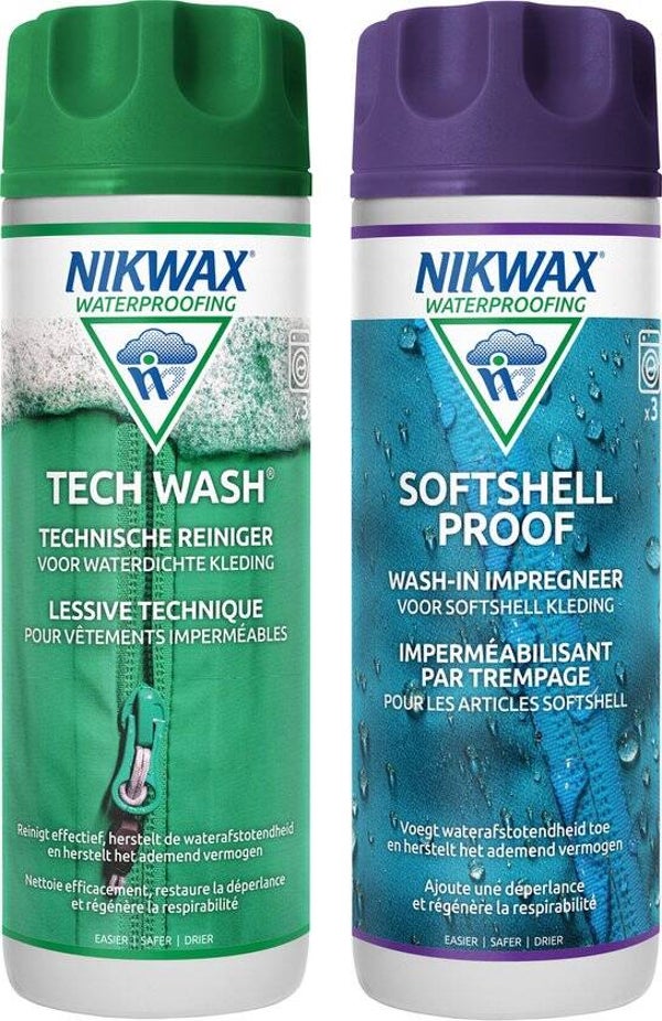 Nikwax Tech Wash & Softshell Proof, reiniging en impregneer voor softshell 300ml