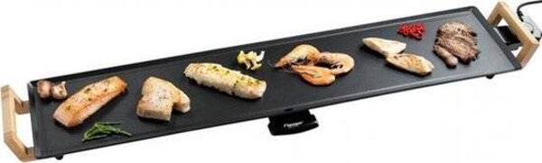 Bestron Bakplaat - ABP605BB - 2000W - Gourmet, Grillplaat XXL 100x22cm - 10-12 personen - Bamboe