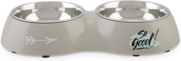 Beeztees So Good - Hondenvoerbak - Plastic - Grijs - 34x17,5x5,5 cm