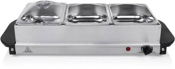 Tristar BP-6283 - Buffetwarmer 200W - Chafing dish - 3 x 1,4 Liter - Incl deksel - RVS