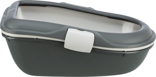 Trixie - Kattenbak Berto - Open Met Scheidingssyteem - Donkergrijs/Blauw - 59X39X22 cm