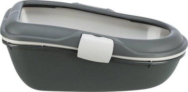 Trixie - Kattenbak Berto - Open Met Scheidingssyteem - Donkergrijs/Blauw - 59X39X22 cm