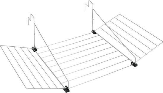 Tomado - Droogrek Tilburg - Voor radiator, balkon, deur of balustrade - 12 meter drooglengte - Ophangbaar - Zilvergrijs - 5 jaar garantie