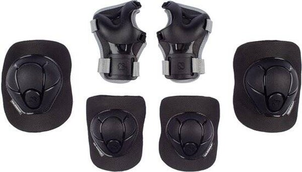 Nijdam Skate Beschermset Kinderen - Neo Nero - Zwart/Grijs - Maat S