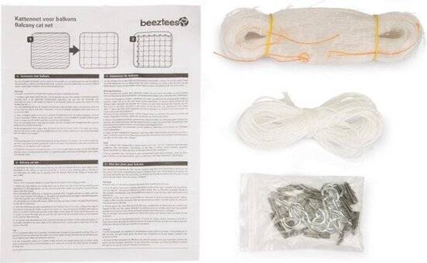 Beeztees - Kattennet - Voor Balkon - Transparant - 4x3 m