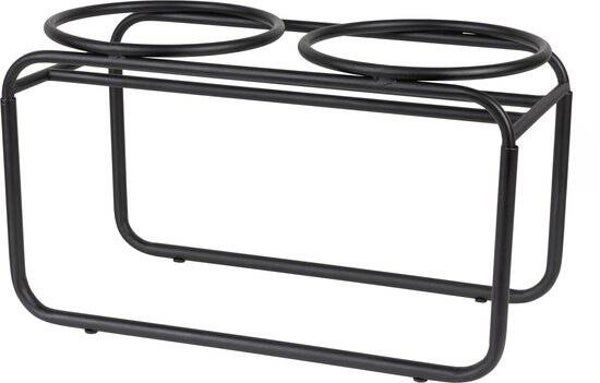 District 70 BUTLER - Verhoogde Voerbakstandaard - Handgemaakt van staal - Zwart - Medium 42 x 20 x 24 cm