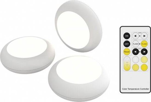 Calex Kastverlichting Draadloos - 3 stuks - Op Batterij - Incl. afstandsbediening