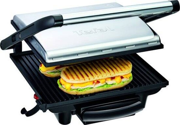 Tefal Inicio GC241D - Contactgrill - Anti-aanbaklaag - 2000W - RVS - Compact Design