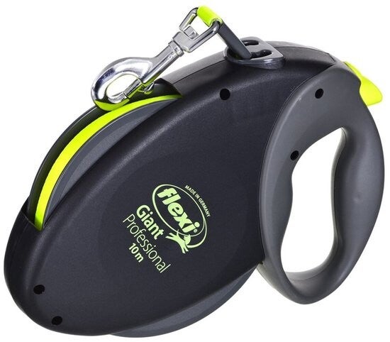 Flexi Giant Tape - Hondenriem - Zwart Geel - L - 10 meter - Actieve en Grote Honden