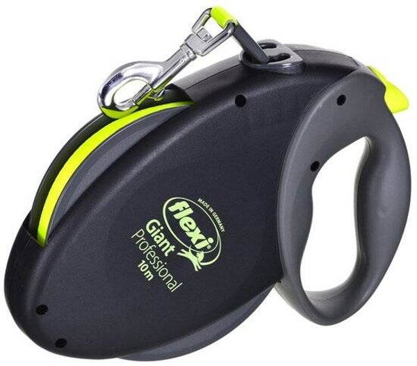 Flexi Giant Tape - Hondenriem - Zwart Geel - L - 10 meter - Actieve en Grote Honden