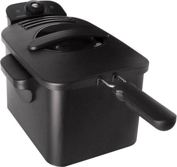 Inventum GF431B - Frituurpan - 3 liter - Tot 190 graden - 2200 watt - Koude zone - Friteuse - Oliebollen pan - Zwart - Beste Koop Augustus 2025