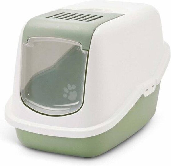 Savic Kattentoilet Nestor - Kattenbak - 56x39x38.5 cm Wit Groen M