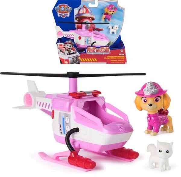 PAW Patrol - Brandweerredding - Skye's brandweerhelikopter - speelgoedvoertuig met speelfiguur