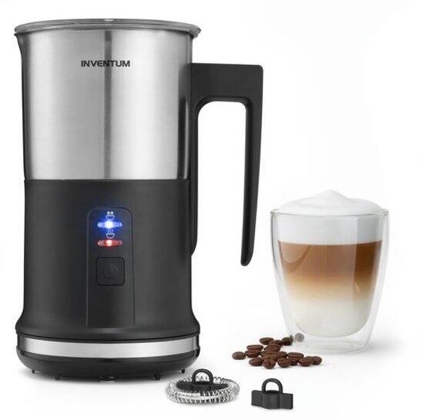 Inventum MK350 - Elektrische melkopschuimer - 115/240 ml - Warm/koud opschuimen - Verwarmen - PFAS vrij - Antikleeflaag - Zwart/RVS