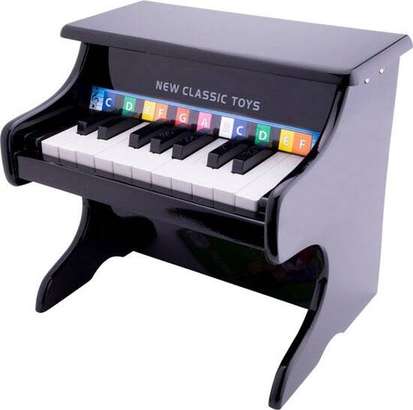 New Classic Toys® Houten Speelgoed Piano - Speelgoedinstrument - Zwart - Inclusief Muziekboekje en Toonlader - Vanaf 3 jaar - Speelpiano voor Kinderen
