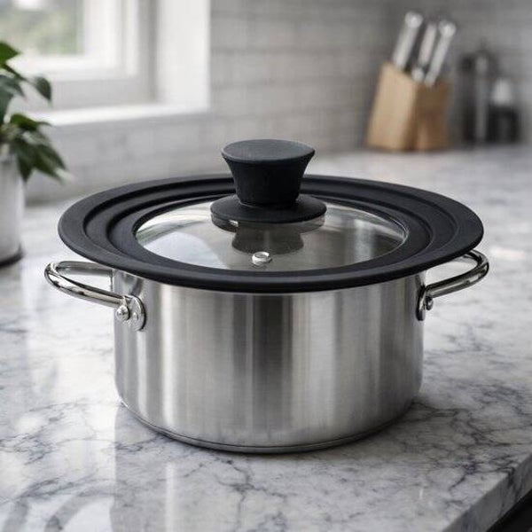 alpina Pannendeksel - Met Siliconen Rand - 16/ 18/ 20 CM - Glas