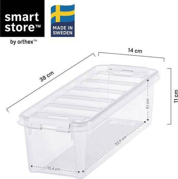 SmartStore - Classic 04 Opbergbox 3,5 liter met Vakverdeler - Polypropyleen - Transparant