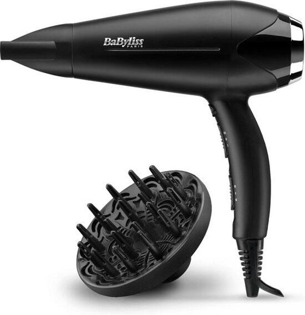 BaByliss Turbo Smooth 2200 Fohn D572DE - Ionische Anti-Pluis - Föhn met diffuser (150mm) - 2200 Watt - Haardroger - Coolshot