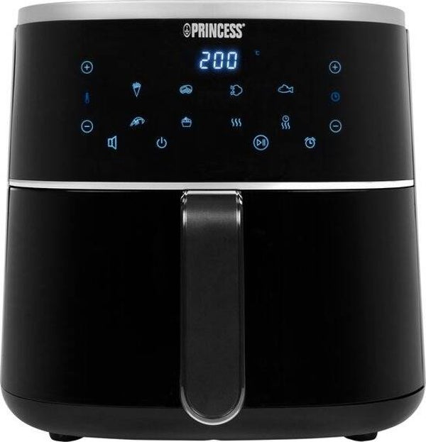 Princess Digitale Airfryer 182238 - 4 liter - PFAS vrij - Groot - Heteluchtfriteuse - Zwart - Digital Touchscreen - 8 Automatische Programma's - Inclusief in hoogte verstelbaar Grillrack