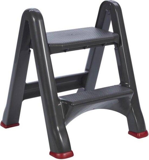 Curver Opstapje Inklapbaar - 49,5x17,2x64cm - Antraciet/rood