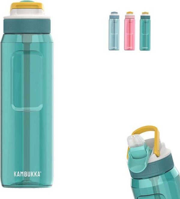Kambukka Lagoon Drinkfles 1L - Zesty Green met geïntegreerd rietje