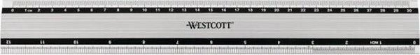 Westcott liniaal - 50 cm / 19 inch - aluminium - met anti slip - AC-E10193