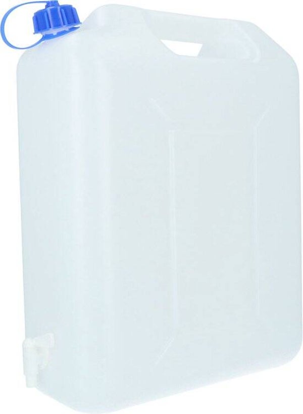 Carpoint Waterkan met Kraan - 20 Liter – Stevig kunststof – Handige schenkkraan – Grote vulopening - Met draaidop en uitloopkraan