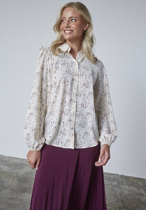 SISTERS POINT Ebbey-sh75 - Dames Blouse - Cream/heart - Maat L