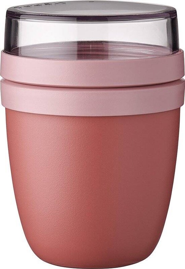 Mepal Lunchpot mini - 300 + 120 ml - Yoghurt en Muesli beker to go - Geschikt voor vriezer, magnetron en vaatwasser - Ellipse - Vivid mauve