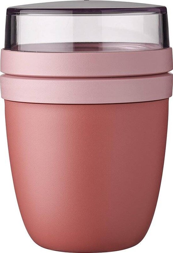 Mepal Lunchpot - 500 + 200 ml - Yoghurt en Muesli beker to go - Geschikt voor vriezer, magnetron en vaatwasser - Ellipse - Vivid mauve