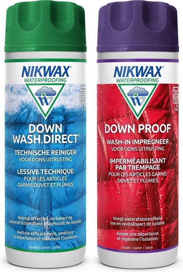 Nikwax Down Wash / Down Proof 300ml - impregneermiddel - wasmiddel - 2pack