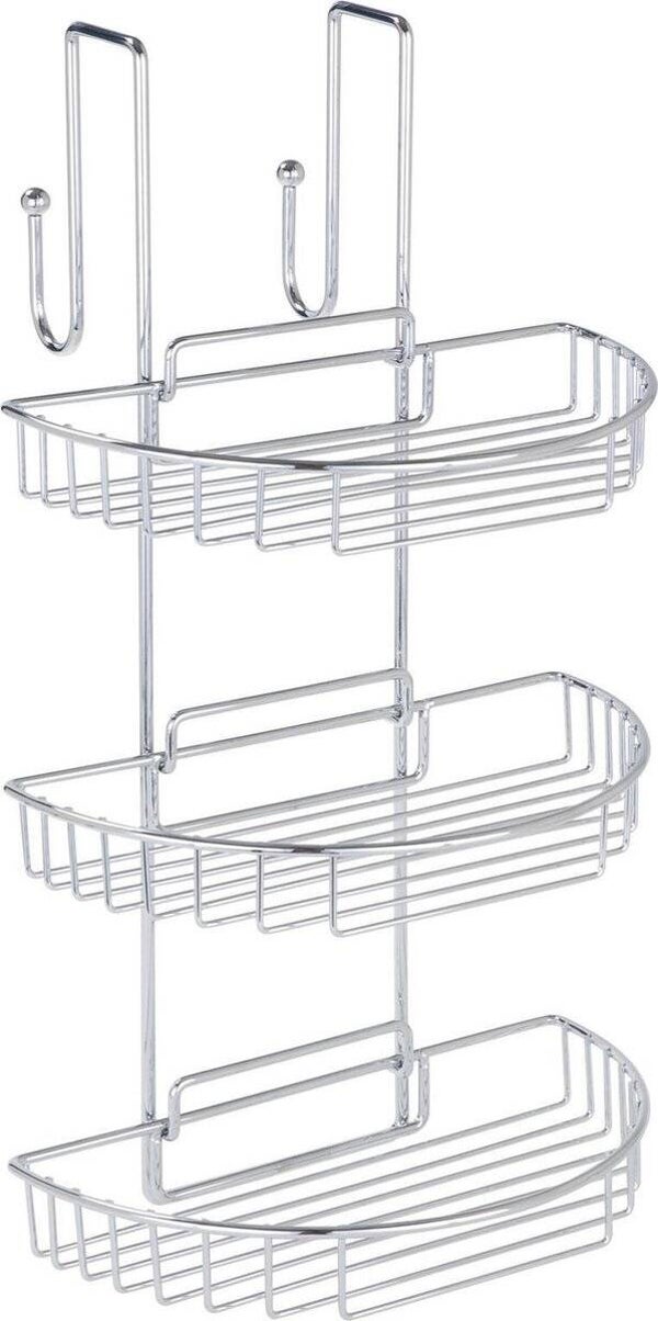 WENKO Doucherek hangend chroom 25.5 x 7.5 x 15 cm - Doucherek zonder boren - Doucherek hangend - Douchemand