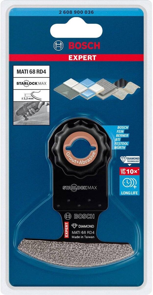 Bosch 2608900036 EXPERT StarlockMax diamant Semi-segmentzaagblad Grout & Abrasive MATI68RD4