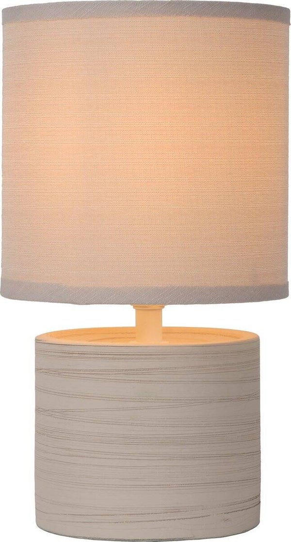 Lucide GREASBY - Tafellamp - Ø 14 cm - 1xE14 - Beige - Japandi