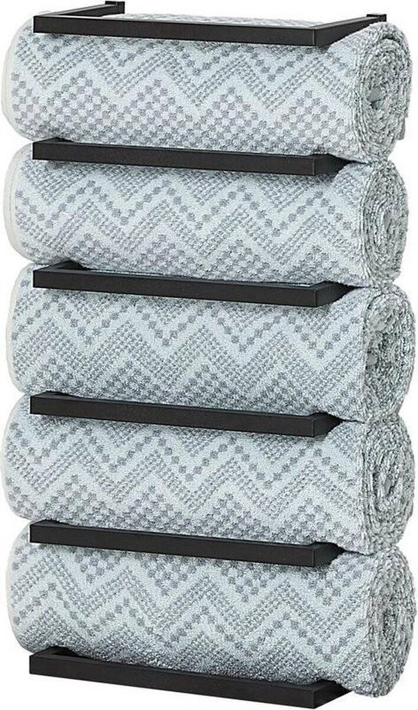 Sealskin Carré - Handdoekrek groot - voor 5 handdoeken - 12 x 24 x 48 cm - Zwart