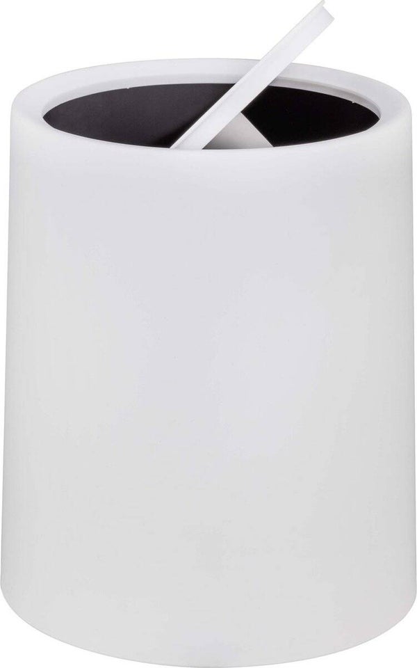 WENKO Afvalemmer Atri 6 liter in wit kunststof, met swingdeksel en binnenemmer - Prullenbak - Afvalbak - Vuilbak - Vuilnisbak - Wit
