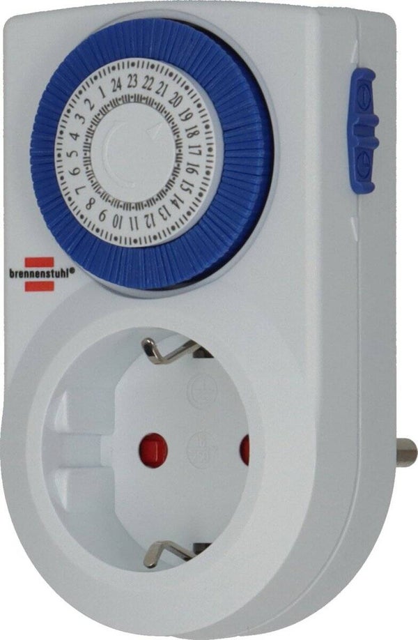 Brennenstuhl Timer MMZ 20, mechanische tijdschakelklok wandcontactdoos (dagschakelklok, met verhoogde contactbeveiliging voor binnen)