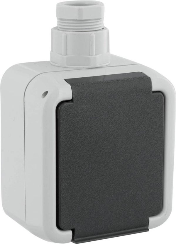 Peha Spatwaterdicht Contactdoos Opbouw Enkelvoudig Randaarde Wartel M20