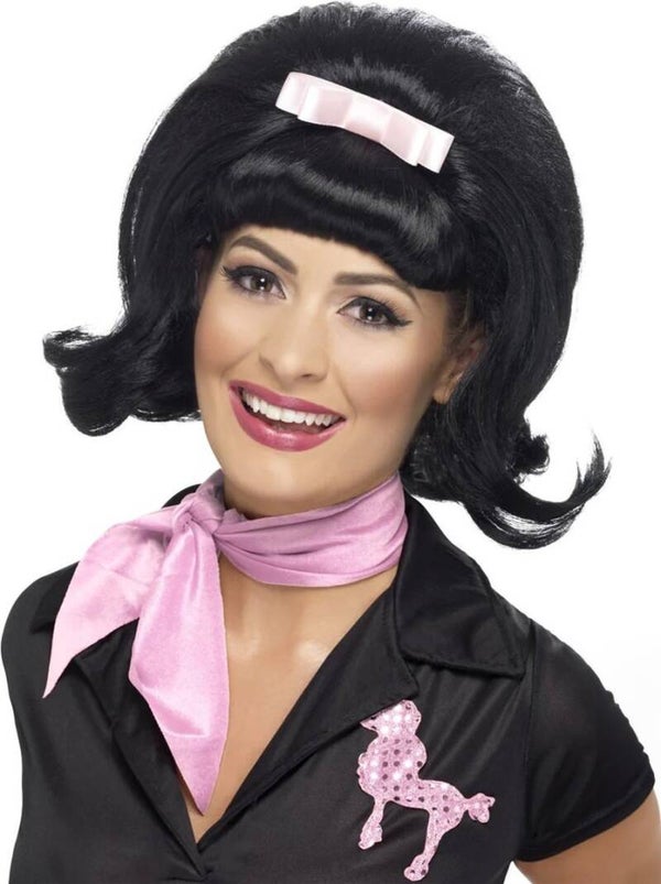 "Zwarte jaren 50 pruik voor dames - Verkleedpruik - One size"