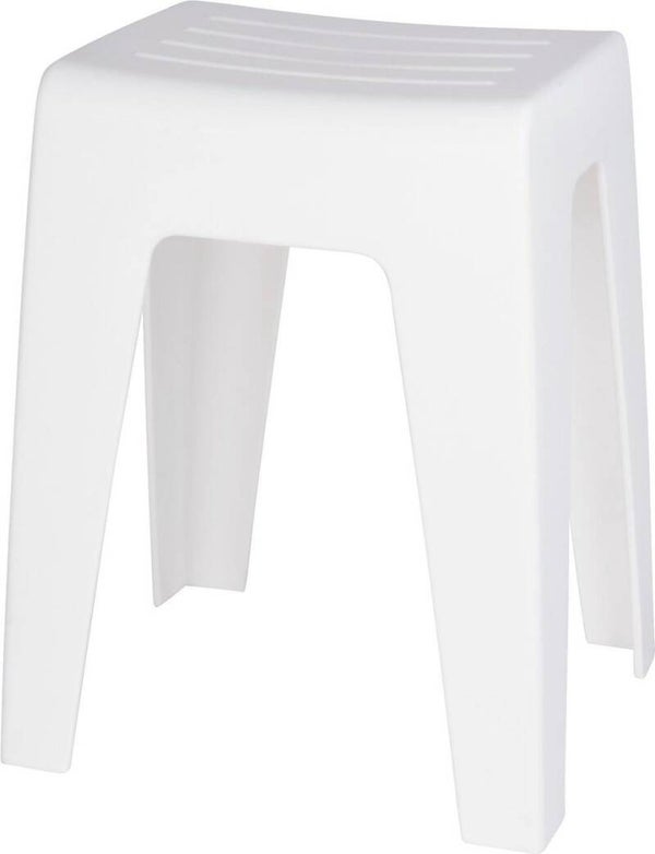 WENKO Badkamerkruk Kumba in wit kunststof B38 x H47 x D32cm - Douchekruk - Douchezitje - Douchestoel - Belastbaarheid max. 120 kg