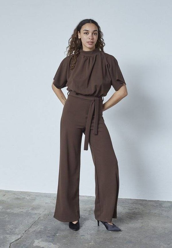SISTERS POINT Girl-ju - Dames Jumpsuit - D. chocolate - Maat S