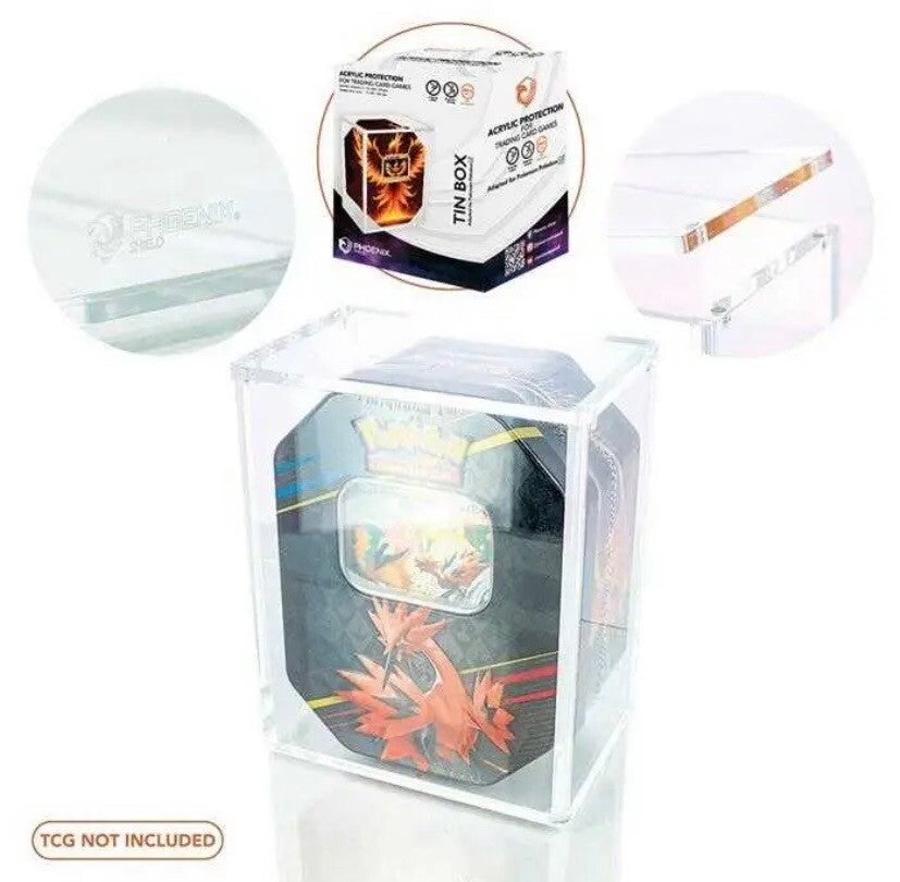 PHOENIX SHIELD  PROTECTION ACRYLIC CASE POUR POKEBOX TIN