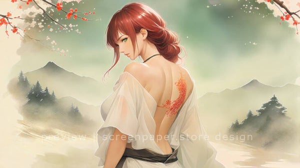 Crimson Blossom: The Back Tattoo Art 3840x2160 4k wallpaper