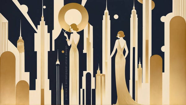 Art Deco City Skyline with Elegance 3840x2160 Wallpaper