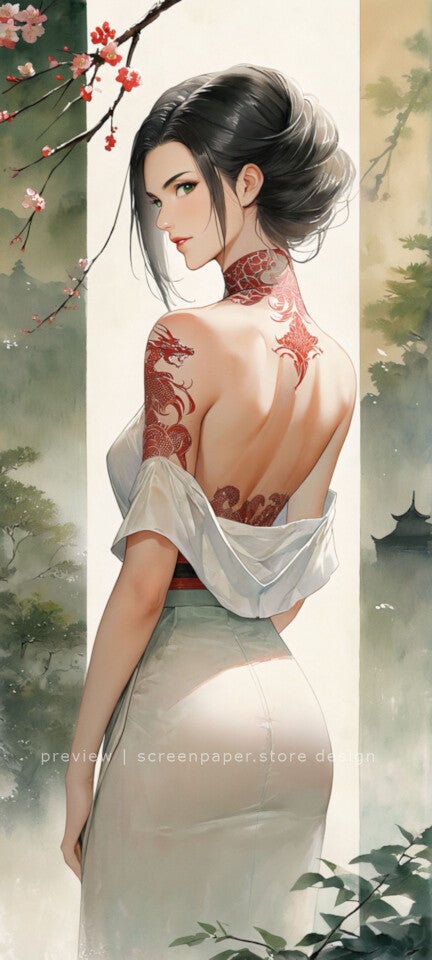 Dragon Blossom | 1080×2400px phone wallpaper