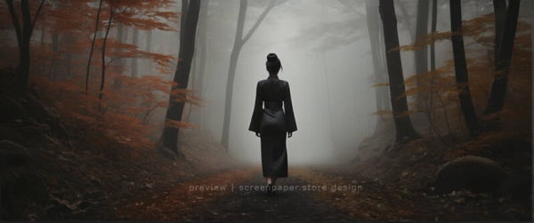 Misty Forest & Yakuza Aesthetic 3440x1440 Wallpaper |