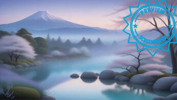 Zen Botanical Mist – Japanese Mountain Lake (1920×1080px)